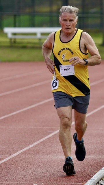 Walter Adamson competing at the Victorian Masters Athletics Championships in 2024